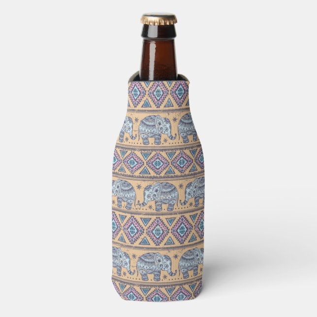 Rafraichisseur De Bouteilles Motif tribal Blue Ethnic Elephant (Bottle Devant)