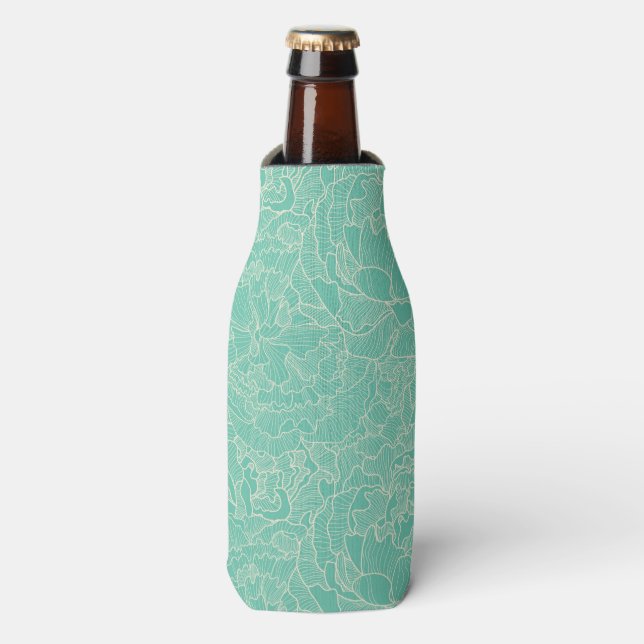 Rafraichisseur De Bouteilles Motif Turquoise Peony (Bottle Devant)
