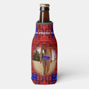 Rafraichisseur De Bouteilles Mur de briques bleu et re,