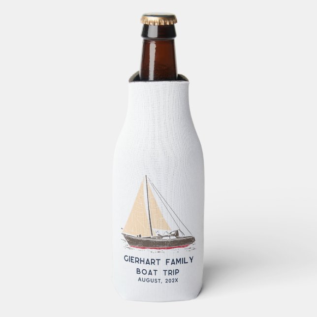 Rafraichisseur De Bouteilles Nautical Family Bateau Trip Beach Party Personnali (Bottle Devant)