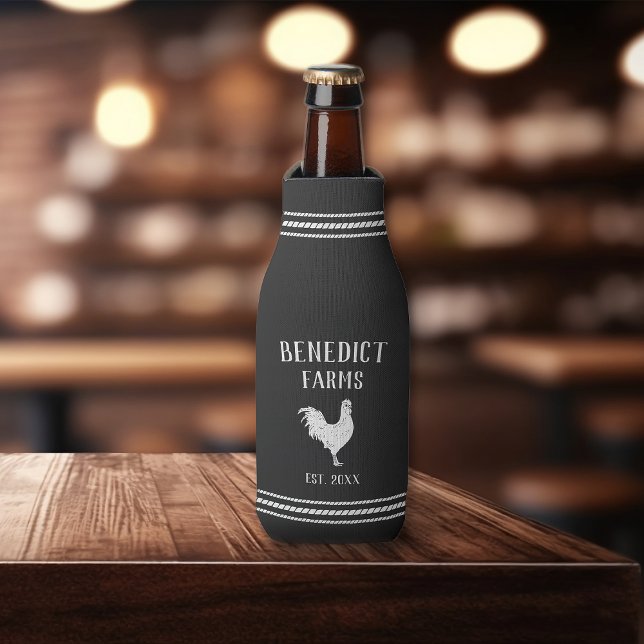 Rafraichisseur De Bouteilles Nom de ferme personnalisé du poulet rustique (Créateur téléchargé)