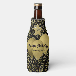 Rafraichisseur De Bouteilles Numéro de fête du 40e anniversaire Motif Or et noi