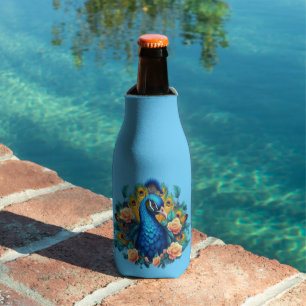 Rafraichisseur De Bouteilles Paon avec roses pêche