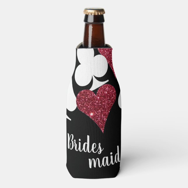 Rafraichisseur De Bouteilles Parties scintillant rouge noir Vegas Bridesmaid Gl (Bottle Devant)