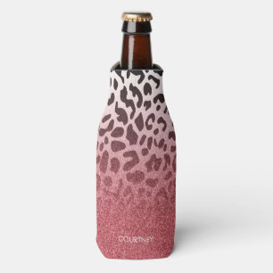 Rafraichisseur De Bouteilles Peau léopard de Parties scintillant rose