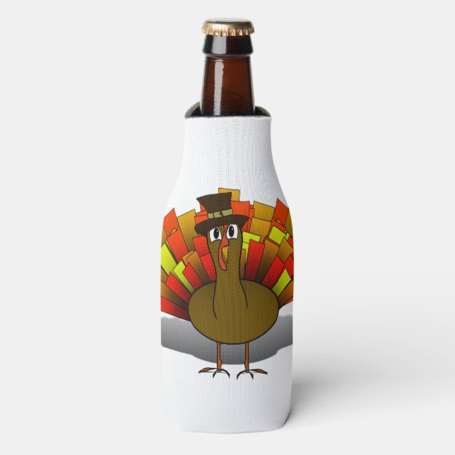 Rafraichisseur De Bouteilles Pèlerin de Turquie Thanksgiving (Bottle Devant)