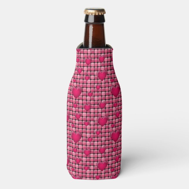 Rafraichisseur De Bouteilles Pile rose Avec Coeurs (Bottle Devant)