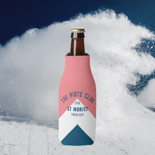 Rafraichisseur De Bouteilles Piste Club Pink White Blue Peak Ski d'hiver