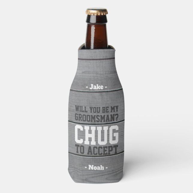 Rafraichisseur De Bouteilles Proposition du Groomsman Chug pour accepter Funny  (Bottle Devant)