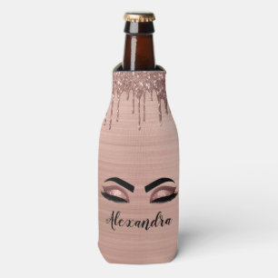 Rafraichisseur De Bouteilles Rose Gold Glitter Sparkle Eyelashes Monogram