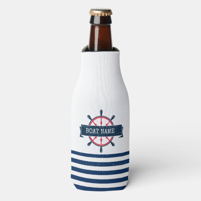 Rafraichisseur De Bouteilles Roue nautique, Bleu de la Marine (Bottle Devant)