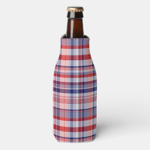 Rafraichisseur De Bouteilles Rouge, Blanc, Bleu Preppy Madras Plaid