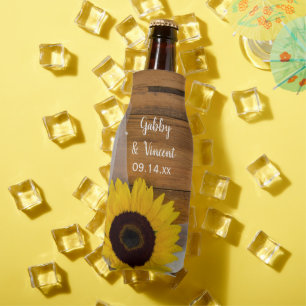 Rafraichisseur De Bouteilles Rustic Sunflower and Veil Country Wedding Favor