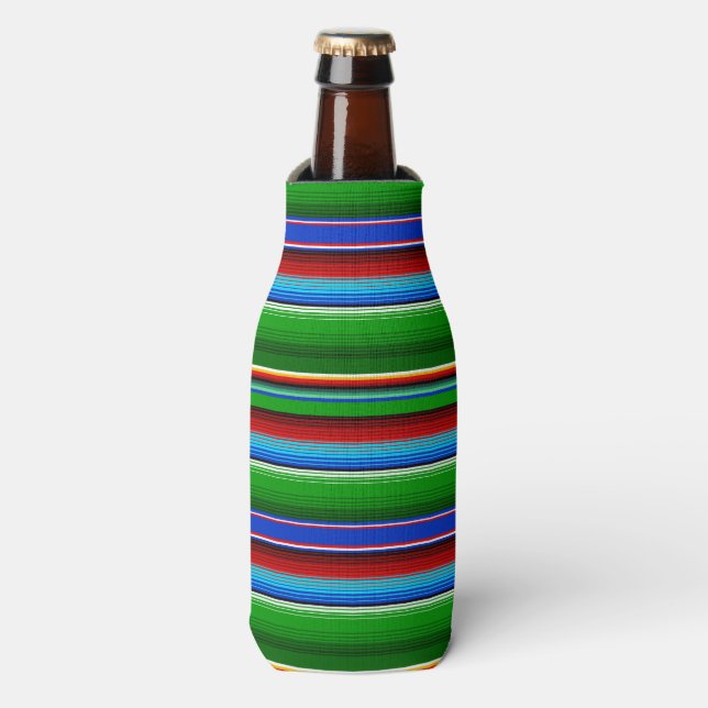 Rafraichisseur De Bouteilles Sarape mexicaine rouge vert (Bottle Devant)