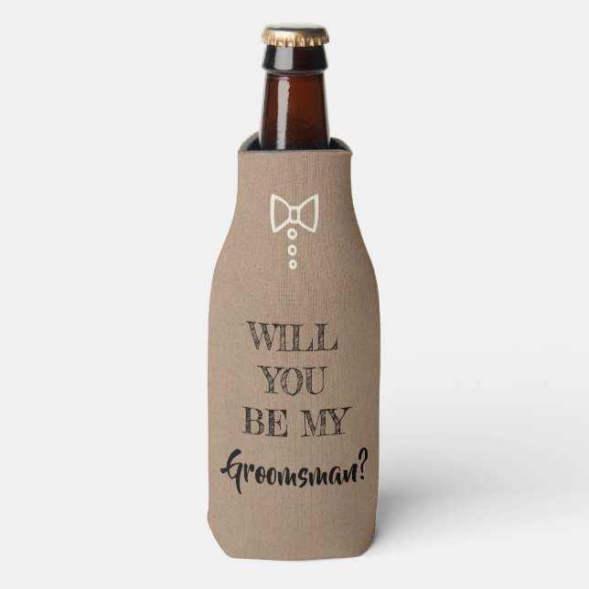 Rafraichisseur De Bouteilles Serez-Vous Mon Groomsman / Meilleur Homme (Bottle Devant)