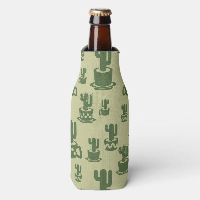 Rafraichisseur De Bouteilles Silhouette de cactus succulent en tasses et pots (Bottle Devant)