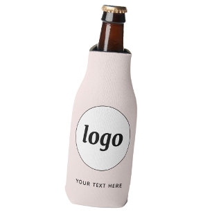 Rafraichisseur De Bouteilles Simple Logo Texte Professionnel Promotionnel Blush
