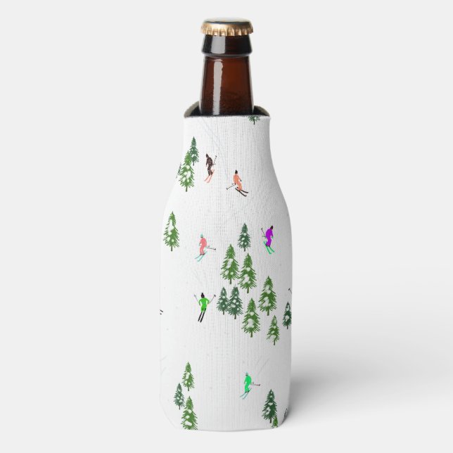 Rafraichisseur De Bouteilles Ski Illustration Skieurs Ski (Bottle Devant)