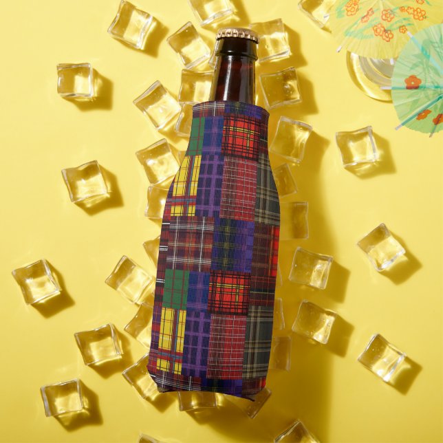Rafraichisseur De Bouteilles Tartan Patchwork écossais (Été in situ)