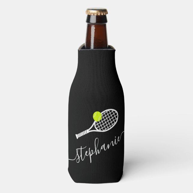 Rafraichisseur De Bouteilles Tennis Thème Personnalisé Nom Personnalisé Can Coo (Bottle Devant)