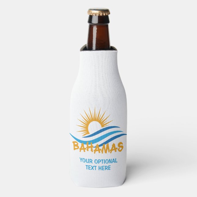 Rafraichisseur De Bouteilles Texte personnalisé Bahamas (Bottle Devant)