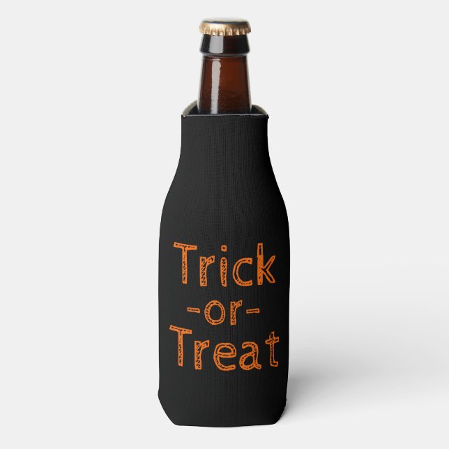 Rafraichisseur De Bouteilles Thème d'Halloween noir et orange (Bottle Devant)