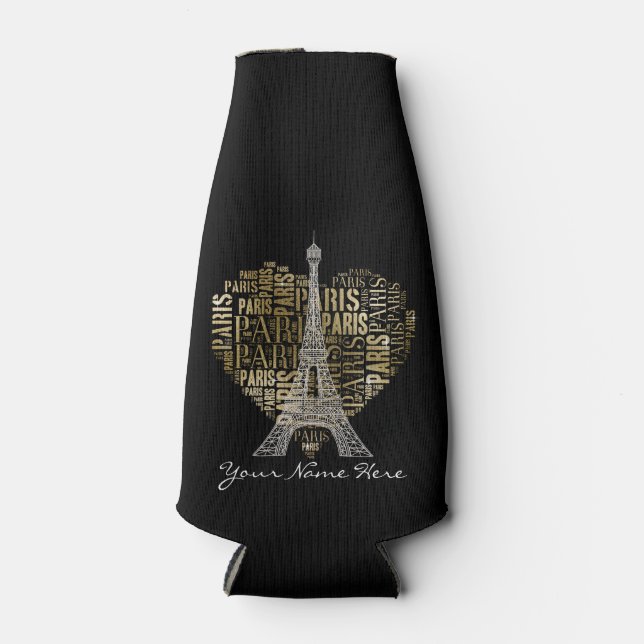 Rafraichisseur De Bouteilles Tour Eiffel | Golden Inscriptions Paris in Heart (Devant)