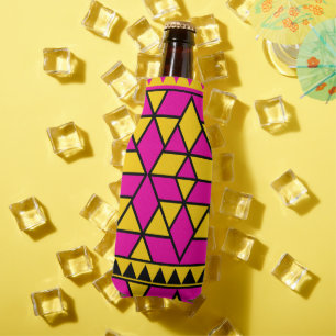 Rafraichisseur De Bouteilles Triangles rose et jaune Motif