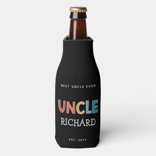 Rafraichisseur De Bouteilles Uncle personnalisé Retro cadeau meilleur oncle jam (Bottle Devant)