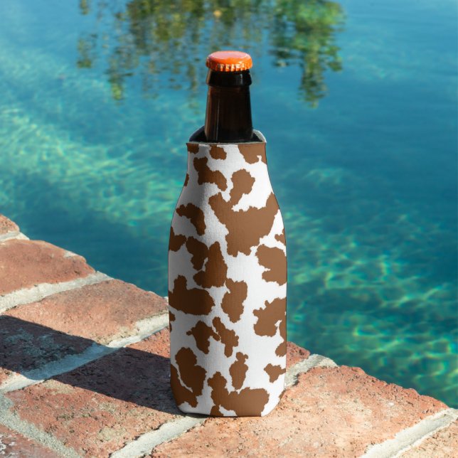 Rafraichisseur De Bouteilles Vache Brown Et Blanche Cacher Motif fourrure (Piscine in situ)