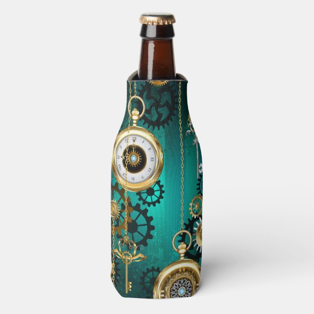 Rafraichisseur De Bouteilles Veille bijoux Steampunk sur un Arrière - plan vert (Bottle Devant)