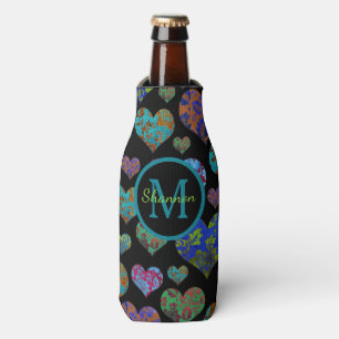 Rafraichisseur De Bouteilles Vintage coeur floral motif personnalisé monogramm