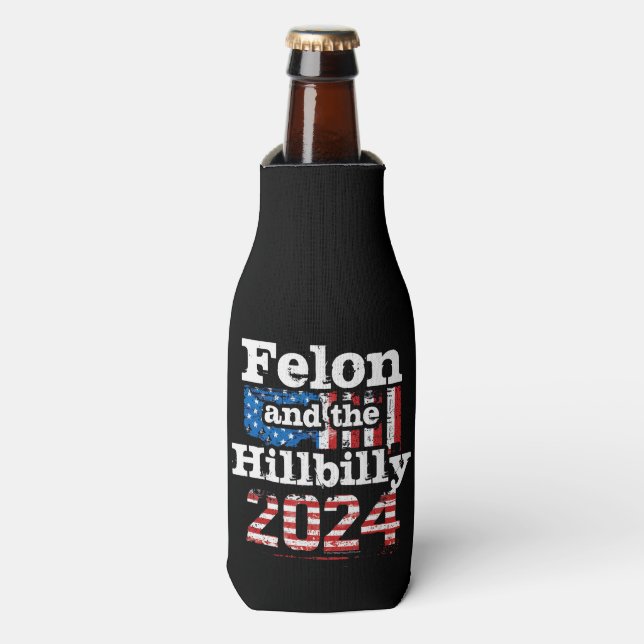 Rafraichisseur De Bouteilles Vintage Felon & Hillbilly Trump Vance 2024 (Bottle Devant)