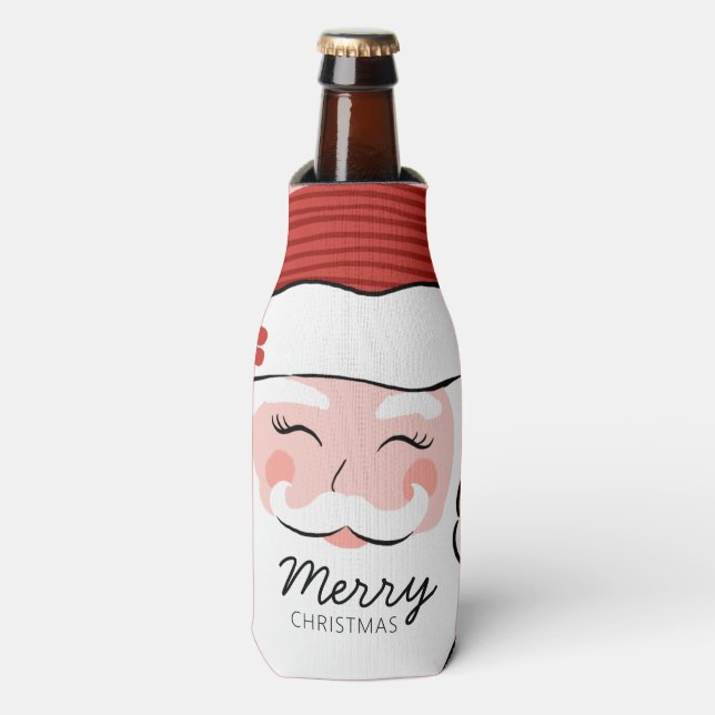 Rafraichisseur De Bouteilles Visage Père Noël joyeux | Joyeux Noël (Bottle Devant)