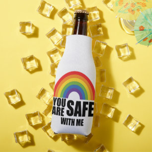 Rafraichisseur De Bouteilles Vous Êtes En Sécurité Avec Moi LGBTQ Rainbow Pride