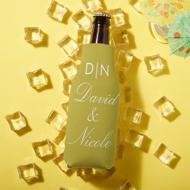 Rafraichisseur De Bouteilles Yellow Custom Text Can Cooler Personalized Sleeve (Été in situ)