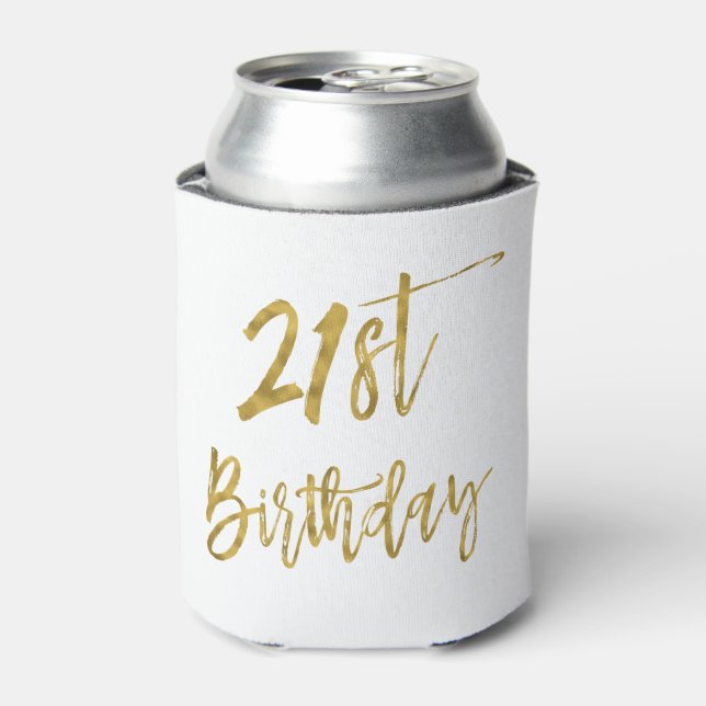 Rafraichisseur De Cannettes 21e anniversaire Gold Foil Anniversaire Can Cooler (Can devant)