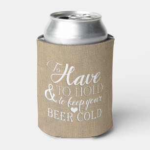 Rafraichisseur De Cannettes À Tenir Pour Garder La Bière Mariage Burlap Froid