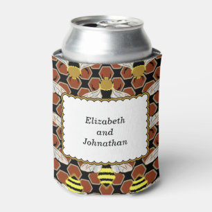 Rafraichisseur De Cannettes Abeilles et motif de nid d'abeilles