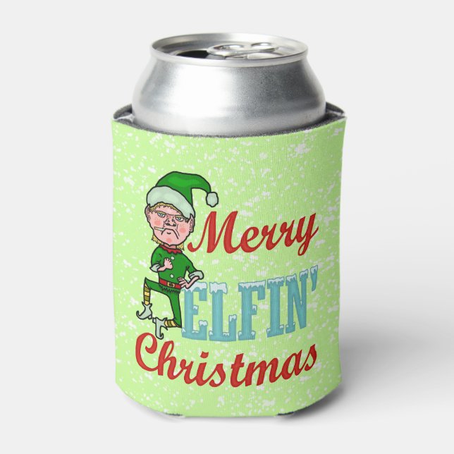 Rafraichisseur De Cannettes Amusant Joyeux Elfin Noël Bah Humbug Holiday (Can devant)