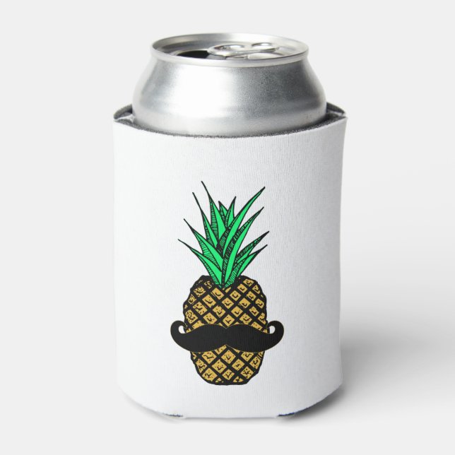 Rafraichisseur De Cannettes Ananas tropical drôle avec Moustache (Can devant)