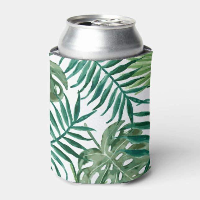 Rafraichisseur De Cannettes Aquarelle Tropical Palm Feuille (Can devant)