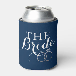 Rafraichisseur De Cannettes Argent Mariage Anneaux Bride Personnalisé Can Cool
