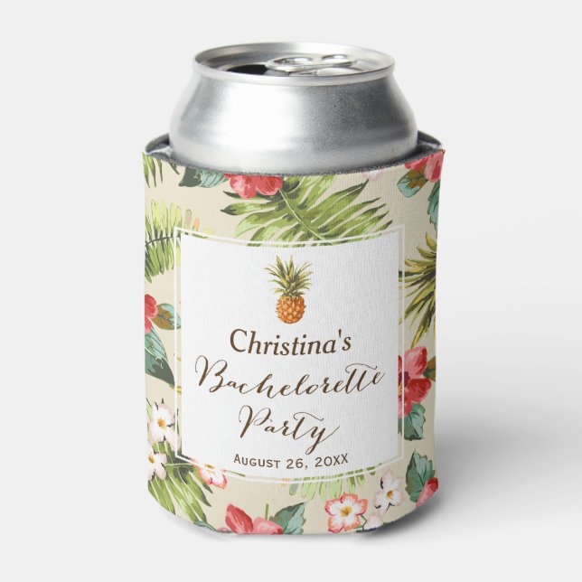Rafraichisseur De Cannettes Bachelorette Party - Ananas Feuille tropical (Can devant)