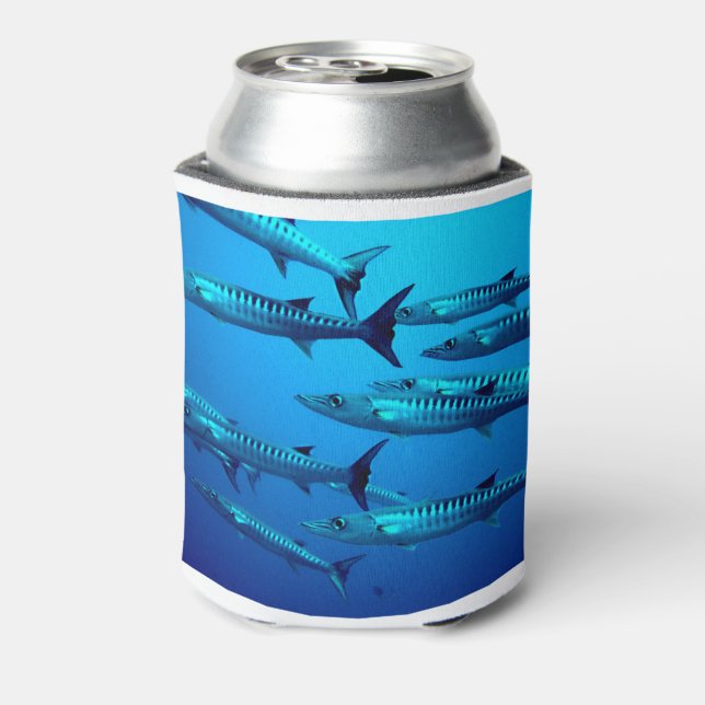 Rafraichisseur De Cannettes Barracuda Poisson Plongée Profonde Océan Eau Plage (Can Dos)