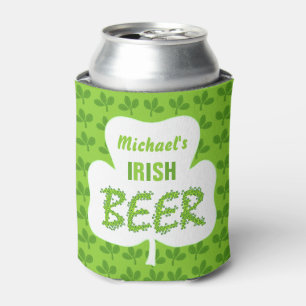 Rafraichisseur De Cannettes Bière irlandaise Shamrock personnalisé Vert