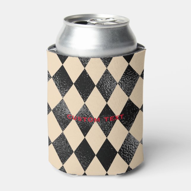 Rafraichisseur De Cannettes Black & Cream Diamond Motif Whimsical (Can devant)