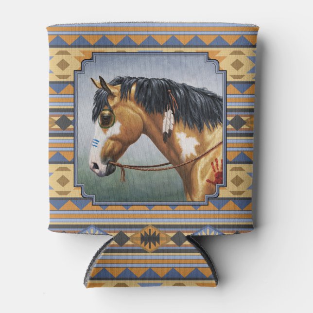 Rafraichisseur De Cannettes Bucskin Pinto Horse Southwest Indian Design (Devant)