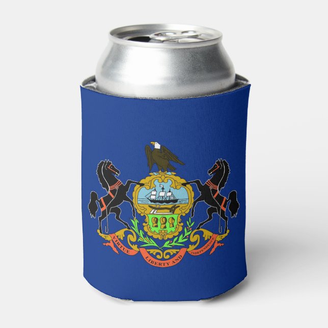Rafraichisseur De Cannettes Can Cooler avec drapeau de Pennsylvanie, USA. (Can devant)