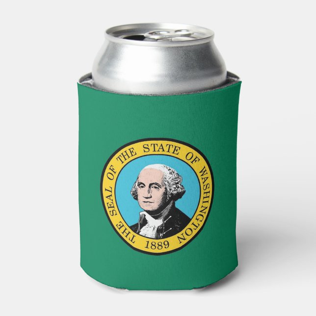 Rafraichisseur De Cannettes Can Cooler avec le drapeau de Washington State, US (Can devant)